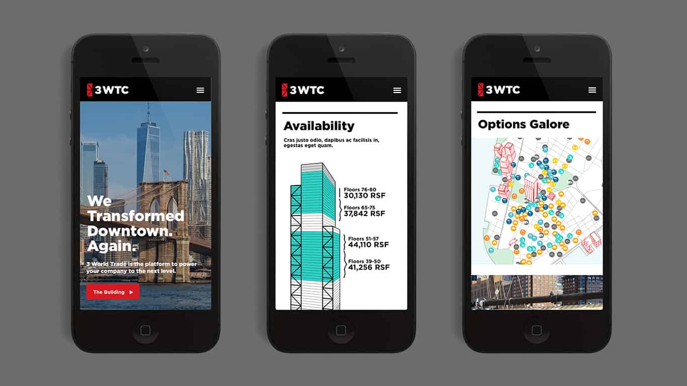 3wtc mobile wesbite mockups