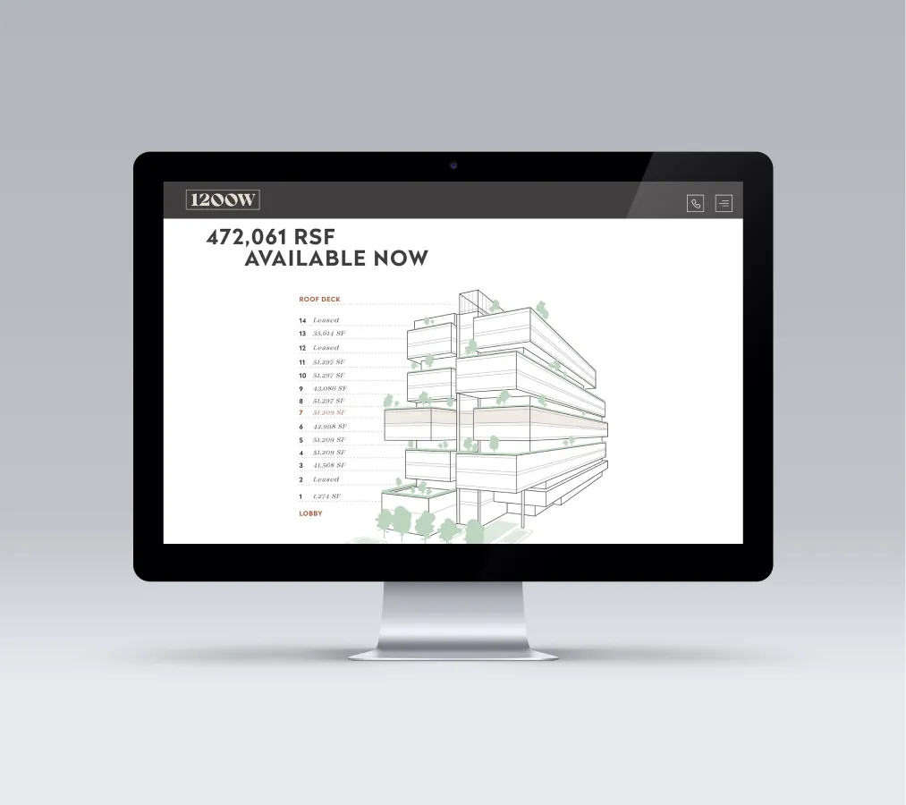 Website screen showing office availability with an architectural floor plan diagram