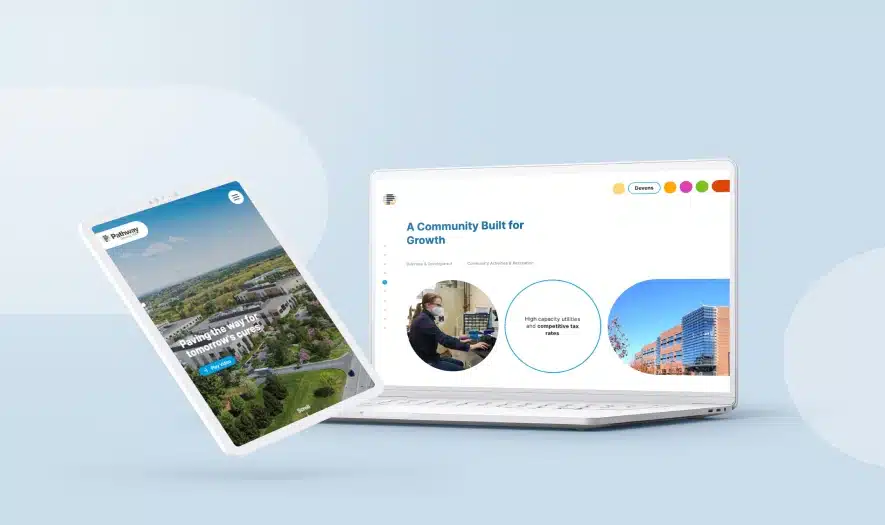 Digital marketing presentation for Pathway biotech facilities across different device formats