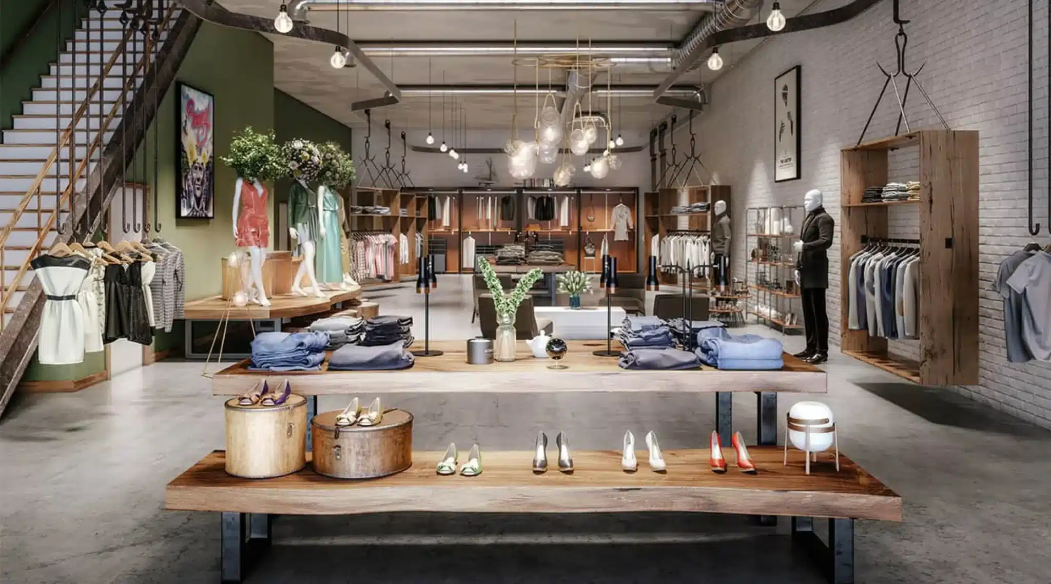Modern boutique layout at 109 N6, featuring curated fashion and warm lighting ambiance
