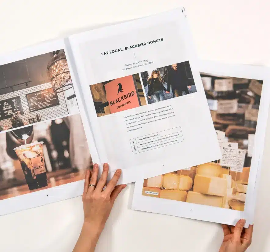 Luxury lifestyle magazine featuring local food spots, including Blackbird Doughnuts
