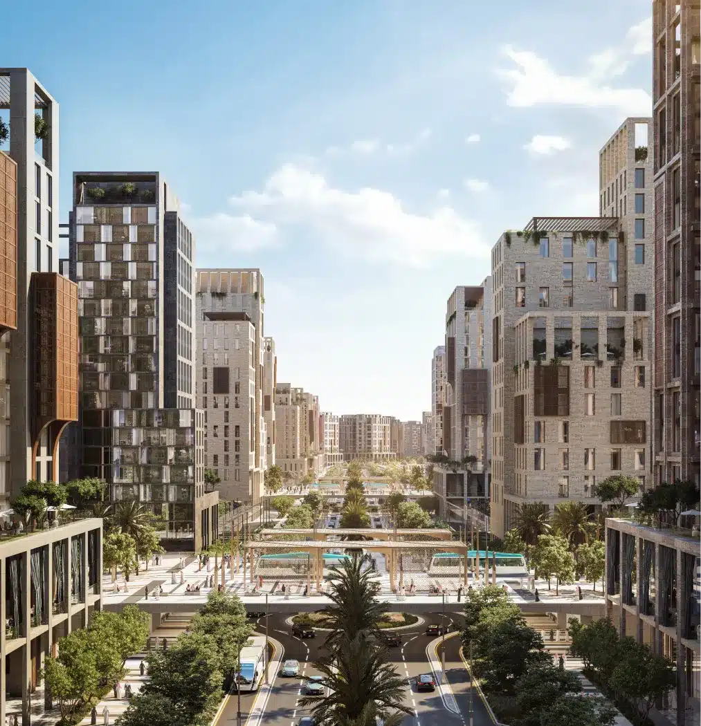 A futuristic urban development in Rua Al Madinah integrating tradition and sustainability